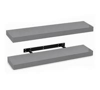 Innoteck Grey High Gloss Floating Wall Shelves 80Cm Pack Of 2
