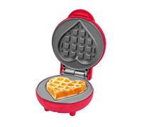 Innoteck Heart-Shaped Mini Waffle Maker 550W - Red Non-Stick Plates, Quick Heat, Cool-Touch Handle & PFOA-Free Design for Kids’ Breakfasts, Snacks & Desserts