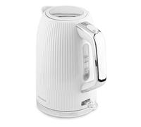 Innoteck Kitchen Pro 1.7L Electric Kettle - White Ridged Textured Body & Stainless-Steel Accents - BPA-Free Hot Water Boiler with Auto Shut-Off - Boil Water Quickly for Preparing Tea, Coffee
