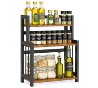 Innoteck Kitchen Countertop Storage Spice Rack 3 Tier Rustic Brown