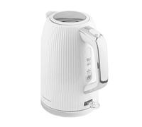 Innoteck Kitchen Pro 1.7L Electric Kettle - White Ridged Textured Body & Stainless-Steel Accents - BPA-Free Hot Water Boiler with Auto Shut-Off - Boil Water Quickly for Preparing Tea, Coffee