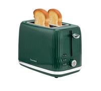 Innoteck Kitchen Pro 2 Slice Toaster - Green Ridged Textured Body and Stainless-Steel Mechanism - 7 browning controls Including Defrost, Reheat & Cancel Functions - Making the Toast Quickly & Evenly