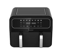 Innoteck Kitchen Pro 8L Dual Basket Air Fryer - Digital LED Display with 8 Pre-Set Cooking Programs - Air Frying, Roast, Dehydrate, Bake, & Reheat - 1700W - Oil-Less Cooking, Shake Reminder - Black