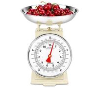 Innoteck Kitchen Scales with Bowl, 5kg Food Scales & Large Analogue Dial | Kitchen Weighing Scales, 10g Increments, Tare, Dual Units & Non-Slip Feet
