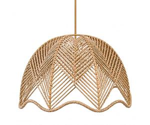 Innoteck Lamp Shade for Ceiling Lights, Woven Pendant Light Shade, Natural | Scalloped Paper Rope Design, 360° Adjustable Fitting, Table & Floor Lamps