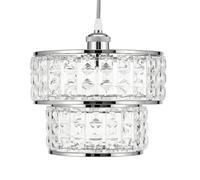 Innoteck Modern 2 Tier Sparkly Acrylic Drum Lampshade -clear, Chrome, Clear