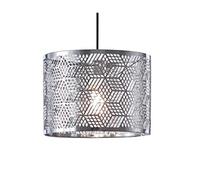 Innoteck Modern Decorative Cube-Pattern Chrome Metal Drum Shade, Multi-Functions for Desk, Floor Lamp & Ceiling Pendant