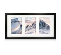 Innoteck Multi Photo Frame, 3 Picture Frame for 6x4 Photos, Black | Wall-Mounted MDF Frame, Clear Acrylic Front, Portrait or Landscape Display