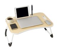 Innoteck Portable Foldable Laptop Table With Tablet Holder Maple