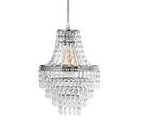 Innoteck Premium Acrylic Teardrop Pendant Light Shade with Polished Chrome Frame - Modern Ceiling Lampshade for Living Room, Bedroom, Home, Office, Bar & Café - E27 to B22 Adaptor Included