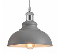 Innoteck Retro Industrial Dome Shape Pendant Lampshade - Grey & Inner White