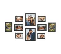 Innoteck Set of 10 Picture Frames - Multi Photo MDF Wood Frame Black, Includes two 28x23 cm (11x9), four 20x15 cm (8x6), four 18x13 cm (7x5) - Modern Wall Gallery Photo Frames for Home Decor