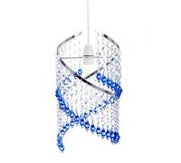 Innoteck Spiral Blue Droplet Pendant Light Shade, Acrylic, Clear & Blue