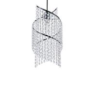 Innoteck Spiral Droplet Ceiling Pendant Light Shade - Chrome Frame with Acrylic Crystals - Decorative Lampshade for Living Room, Bedroom, Dining Room & Hallway - E27 to B22 Adaptor