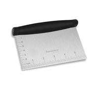 Innoteck Stainless Steel Dough Scraper - Multi-purpose Kitchen Tool with Measuring Marks - Ergonomic Rubber Handle, Ideal for Baking, Grilling, Slicing