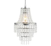Innoteck Teardrop Chandelier Lamp Shade for Ceiling Lights, Acrylic, Chrome | Prismatic Acrylic Light Shade, Faceted Droplets, E27/B22 Adaptor Included