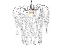 Innoteck Teardrop Crystal Chandelier Lamp Shade for Ceiling Lights, Pendant | Clear Acrylic Droplets, Easy-Fit Pendant Shade for Living Room & Bedroom