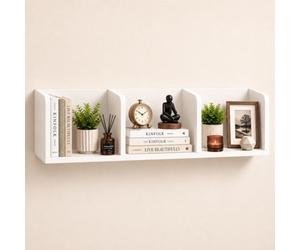 Innoteck Universal Floating Wall Shelf Or 3 Tier Freestanding Dsiplay Stand 75Cm White