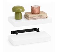 Innoteck White High Gloss Floating Shelf Rectangular 30Cm Modern Wall Mounted Shelf Set Of 2