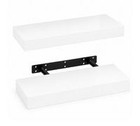 Innoteck White High Gloss Floating Shelf Rectangular 40Cm Modern Wall Mounted Shelf Set Of 2