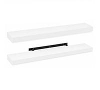 Innoteck White High Gloss Floating Wall Shelves 110Cm Pack Of 2