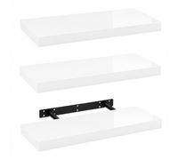 Innoteck White High Gloss Floating Wall Shelves 60Cm Pack Of 3