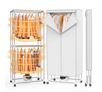 Innotic 1500W Heated Clothes Airer with Cover & Timer, 170CM Electric Foldable Dryer Indoor, 2-Tier Large Capacity Drying Rack Stand, Safety Overheat & Auto-Shut off