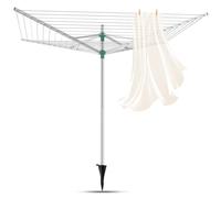 Innotic 56m Heavy Duty Rotary Clothes Dryer, Umbrella-shaped Folding Clothes Line with Ground Spike, Non-Slip Lining & Cover, Outdoor Rotary Airer