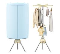 Innotic Heated Clothes Airer Pod, 1000W Hot Air Indoor Clothes Dryer With Cover, Efficient Indoor Drying Rack for Laundry, 2-Tier Portable Clothes Dryer Rack with 6 Hangers,10KG Capacity