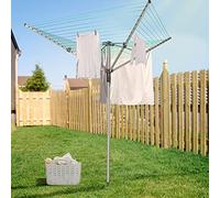 Innotic Heavy Duty 4 Arm 50 m Rotary Washing Line Rack Airer with Ground Spike Clothes Dryer for Outdoor Garden,Green