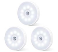 innotree 3 Pack Motion Sensor Lights Indoor, Rechargeable LED Night Light | Battery Powered, Magnetic Stick-On Wireless Cupboard Lights for Stairs, Wardrobe, Bathrooms, Hallway, Kitchens Under Cabinets