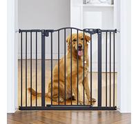 InnoTruth 29-39.6" Baby Gate for Pets, Auto Close Both Sides Dog Gate with One-Hand Opening, 30" Tall Safety Gates for Stairs, Hallways, Bedrooms, Wall Pressure Mount No Drill, Black
