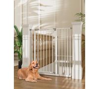 InnoTruth 36" Extra Tall Baby Gate for Stairs, 28.9-42.1" Dog Gates for Doorways One-Hand Opening, Easy Walk Thru Dual Lock Dog Gates for The House, Hallways, Bedrooms, Easy Install Kid Gate,White