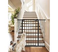 InnoTruth 36" Tall Baby Gate for Dogs, 29-39.6” Auto Close Safety Pet Gate for Child Protection for Stairs, Double-Lock Safety Design and One-Hand Opening for Doorways, Bedroom, Extra Tall Black