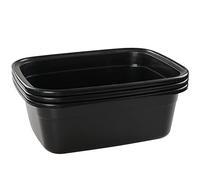 Innouse 3-Pack 16 L Plastic Washing Up Bowl Basin Rectangular, Black