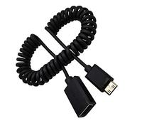 innov8 2.0V Super Extreme Slim High Speed coiled Mini HDMI to HDMI Female Cable Adapter 4K 60Hz Compatible for Raspberry Pi Zero W, DSLR Camera, Camcorder, Graphics Video Card - 1.8m