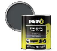 INNOV8 COATINGS COMPOSITE DOOR PAINT - 750 ml - No Primer or Top Coat - Fast Drying - Satin Finish - Anthracite GREY - Exterior Door Paint