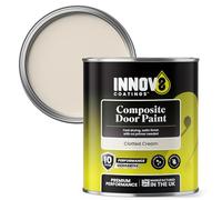 INNOV8 COATINGS COMPOSITE DOOR PAINT - 750 ml - No Primer or Top Coat - Fast Drying - Satin Finish - Clotted CREAM - Exterior Door Paint