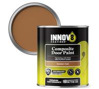 INNOV8 COATINGS COMPOSITE DOOR PAINT - 750 ml - No Primer or Top Coat - Fast Drying - Satin Finish - Golden OAK - Exterior Door Paint