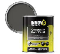 INNOV8 COATINGS COMPOSITE DOOR PAINT - 750 ml - No Primer or Top Coat - Fast Drying - Satin Finish - Mountain GREY - Exterior Door Paint