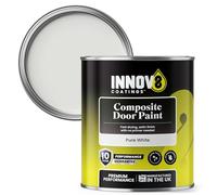 INNOV8 COATINGS COMPOSITE DOOR PAINT - 750 ml - No Primer or Top Coat - Fast Drying - Satin Finish - Pure White