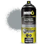 INNOV8 COATINGS COMPOSITE DOOR SPRAY PAINT - DIY - NO PRIMER OR TOP COAT - SATIN - 1 x 400 ml - AEROSOLS - Professional Standard - Fast Dry - BALMORAL GREY - EXTERIOR FRONT DOOR PAINT