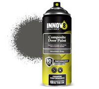 INNOV8 COATINGS COMPOSITE DOOR SPRAY PAINT - NO PRIMER OR TOP COAT - SATIN - 1 x 400 ml - Professional Standard - Fast Dry - Exterior & Interior - Composite, Wood, uPVC, Metal Door - MOUNTAIN GREY