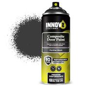 INNOV8 COATINGS COMPOSITE DOOR SPRAY PAINT - NO PRIMER OR TOP COAT - SATIN - 1 x 400 ml - Professional Standard - Fast Dry - Exterior & Interior - Composite, Wood, uPVC, Metal Door - PANTHER BLACK