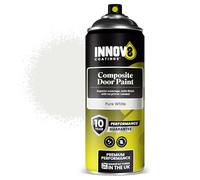 INNOV8 COATINGS COMPOSITE DOOR SPRAY PAINT - NO PRIMER OR TOP COAT - SATIN - 1 x 400 ml - Professional Standard - Fast Dry - Exterior & Interior - Composite, Wood, uPVC, Metal Door - PURE WHITE