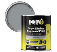 INNOV8 COATINGS DESIGNER KITCHEN CUPBOARD PAINT - DIY - NO PRIMER OR TOP COAT - SATIN Finish - 750 ml - Agate Grey - Fast Dry - CABINET, FURNITURE, WOOD, MDF, PLASTIC & METAL
