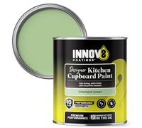 INNOV8 COATINGS DESIGNER KITCHEN CUPBOARD PAINT - DIY - NO PRIMER OR TOP COAT - SATIN Finish - 750 ml - Chartwell Green - Fast Dry - CABINET, FURNITURE, WOOD, MDF, PLASTIC & METAL