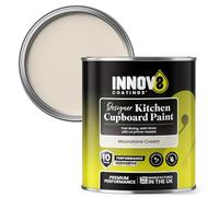 INNOV8 COATINGS DESIGNER KITCHEN CUPBOARD PAINT - DIY - NO PRIMER OR TOP COAT - SATIN Finish - 750 ml - Moonstone Cream - Fast Dry - CABINET, FURNITURE, WOOD, MDF, PLASTIC & METAL