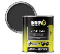 INNOV8 COATINGS UPVC Paint 750ml - Black - Satin Finish - No Primer Needed - Fast Drying - For Doors, Windows, Conservatories - Interior/Exterior - 10 Yr Durability - Pro Quality for Plastic & uPVC.