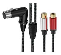 innov8 Dual RCA Female to Angled XLR Female Cable | 3-Pin Balanced Y Splitter Patch Cord for Microphone, Mixer, Amplifier, and Stereo Audio Systems (5m)